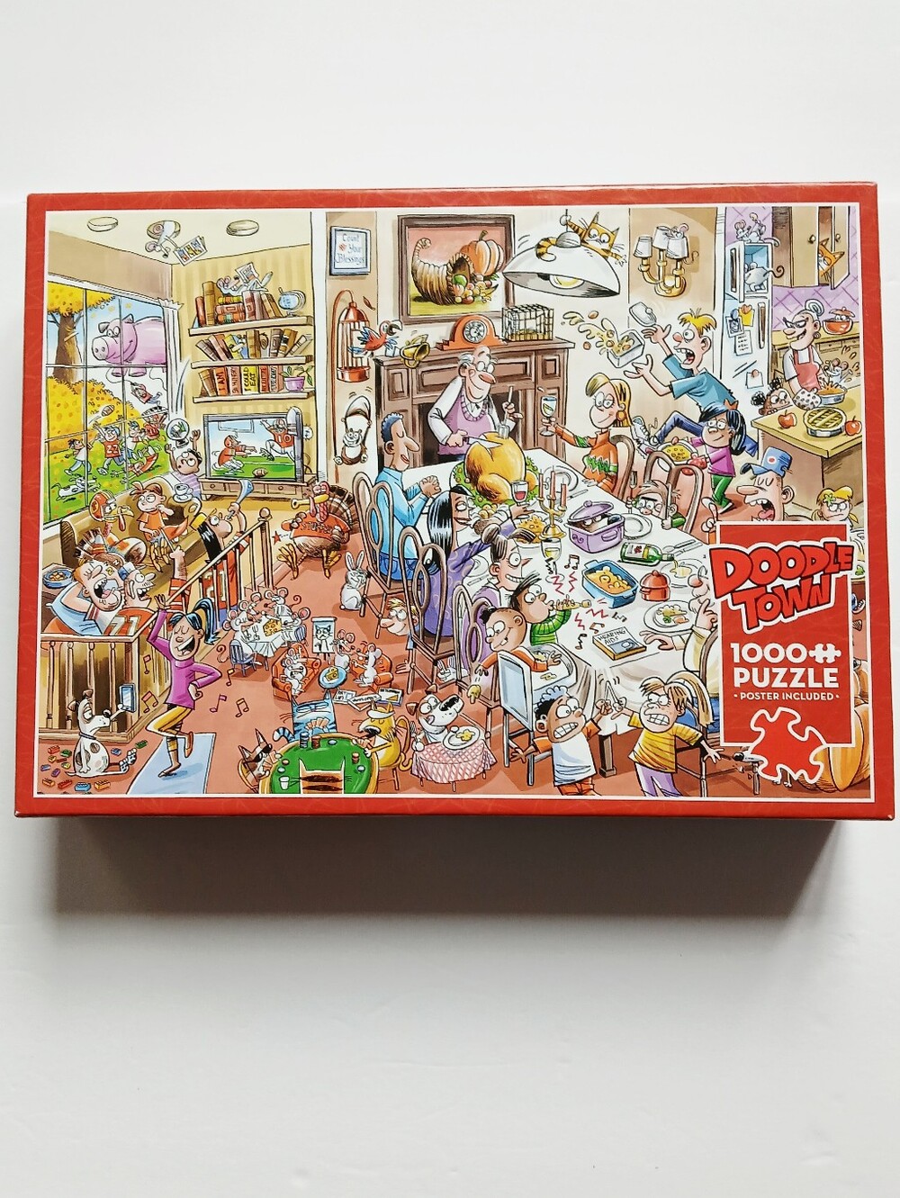 DoodleTown Thanksgiving Togetherness 1000-piece puzzle by Cobble Hill